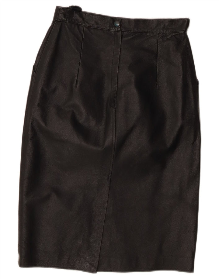 Gonna in pelle vintage da donna W24 XS nera