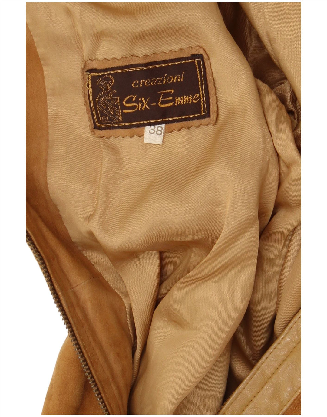Giacca in pelle scamosciata da donna VINTAGE EU 38 Beige medio