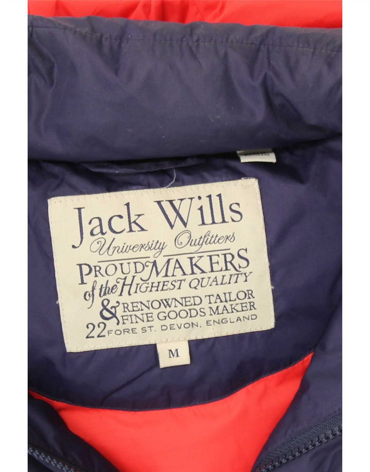 Gilet imbottito con cappuccio da uomo Jack Wills UK 38 medio poliestere blu navy