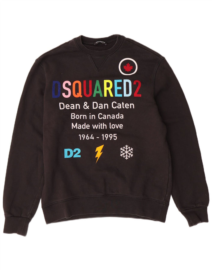 DSQUARED2 Felpa con grafica per ragazze 15-16 anni in cotone nero
