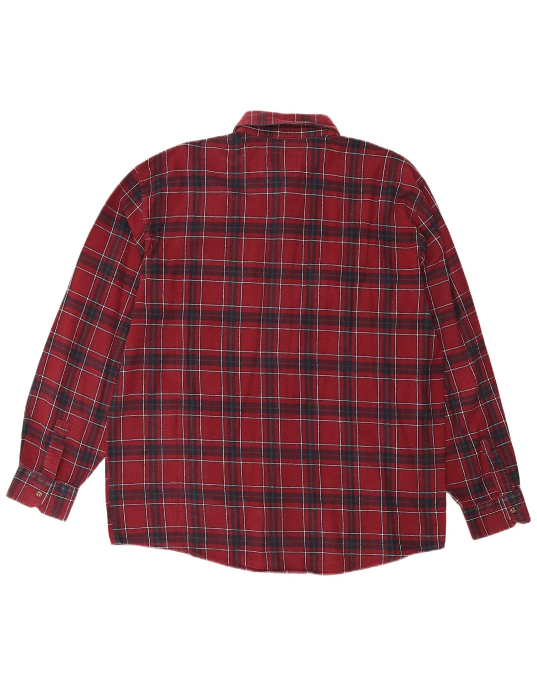 PROGETTO EUROPEO Camicia da uomo in flanella XL in cotone a quadri bordeaux