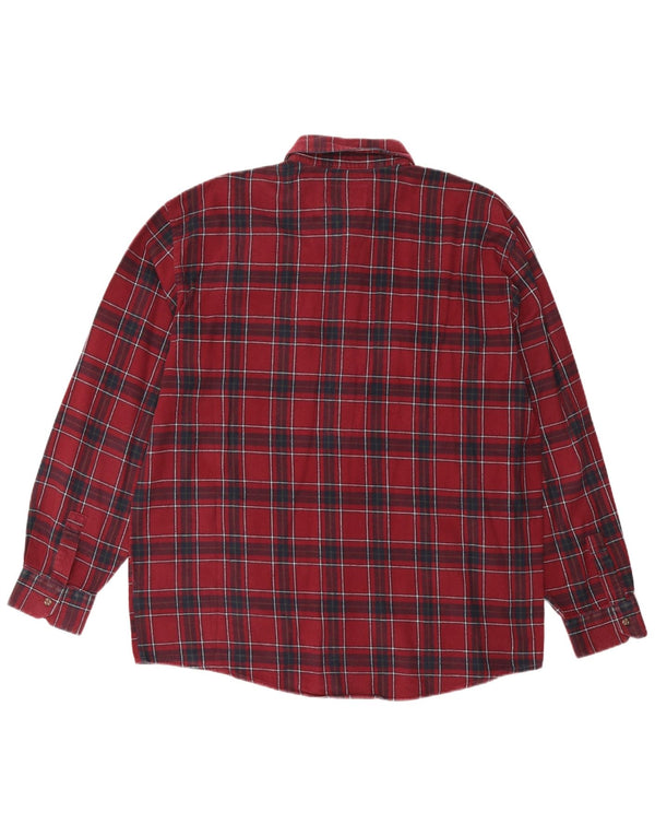 PROGETTO EUROPEO Camicia da uomo in flanella XL in cotone a quadri bordeaux