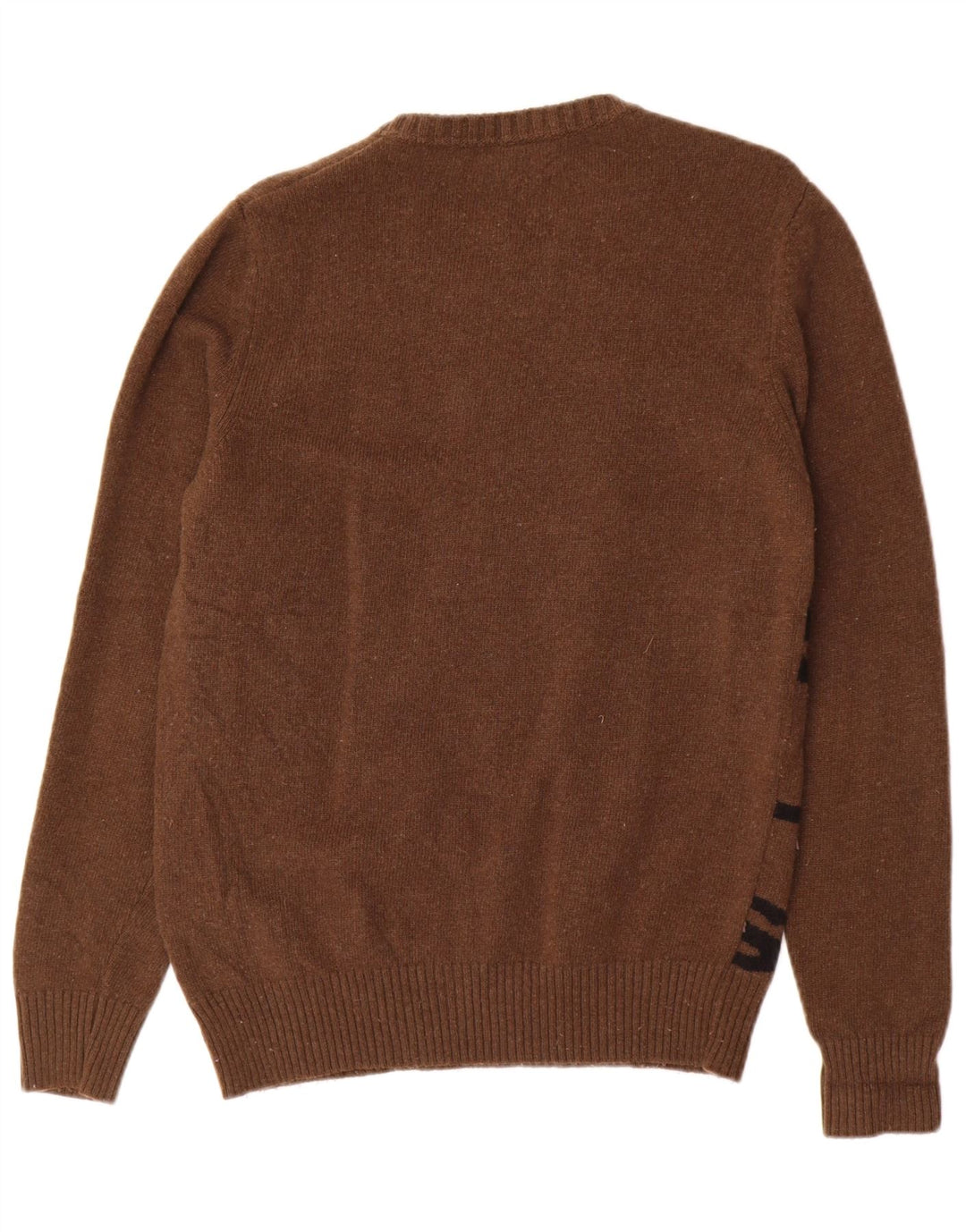 Maglione maglione girocollo con grafica da uomo Diesel in lana marrone medio