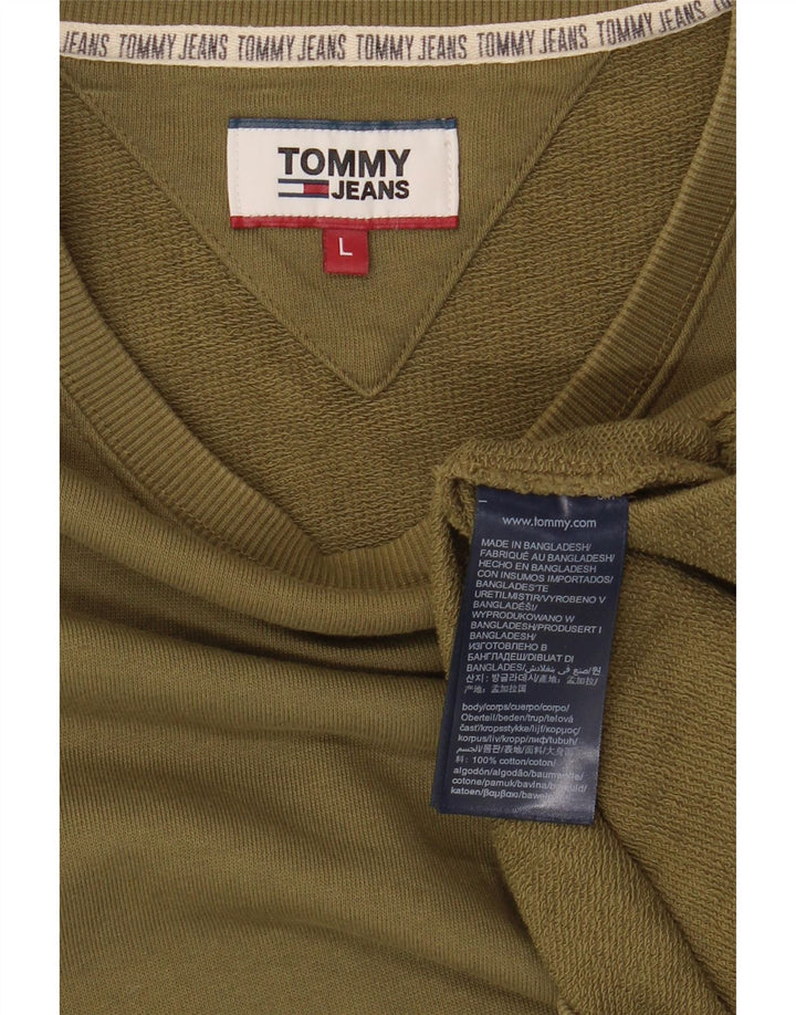 Tommy Hilfiger Uomo Felpa Maglione Grande Cotone Kaki