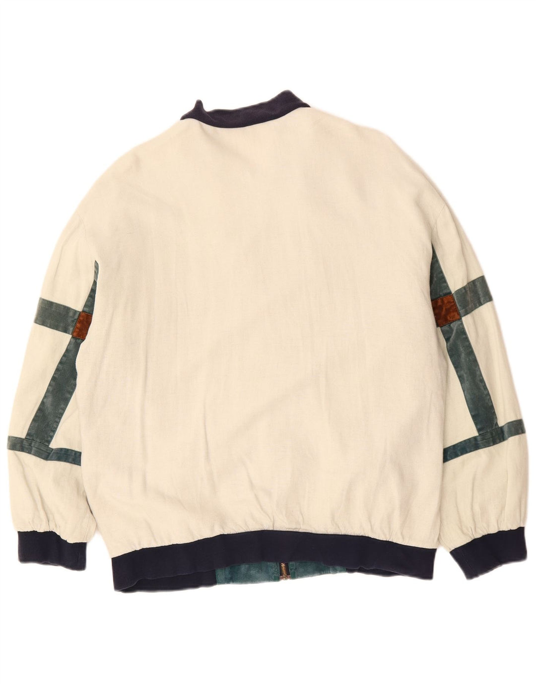 Giubbotto bomber da uomo vestibilità ampia VINTAGE UK 36 Small Off White Colourblock