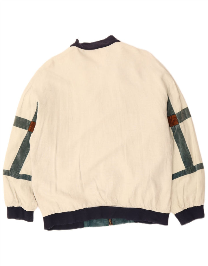 Giubbotto bomber da uomo vestibilità ampia VINTAGE UK 36 Small Off White Colourblock