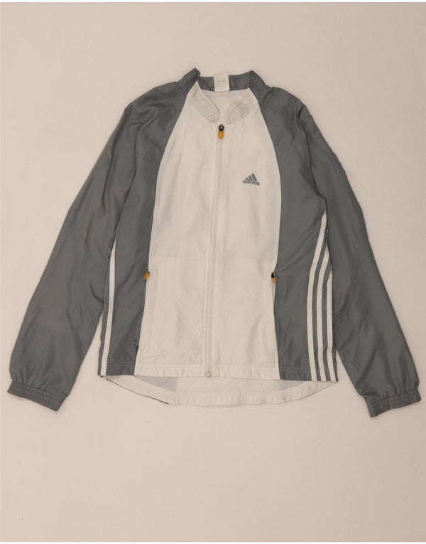 Giacca da tuta da donna Adidas UK 10 Small Grey Colourblock