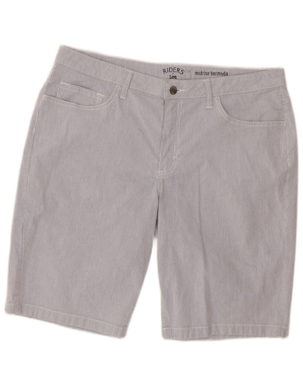 Pantaloncini Bermuda Lee Riders a vita media da donna US 16 2XL W36 Gessato blu