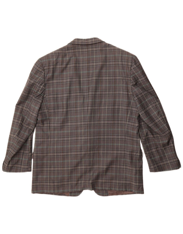 Gianluca Lorenzi Giacca Blazer da Uomo a 2 Bottoni IT 56 3XL Lana a quadri Grigia