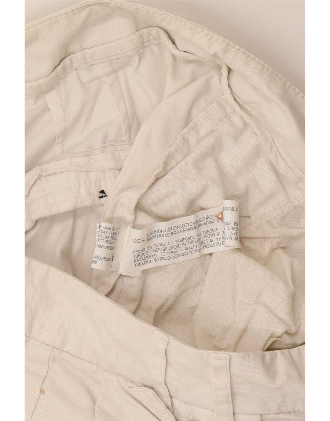 Pantaloni chino slim da donna Zara medi W32 L30 cotone bianco