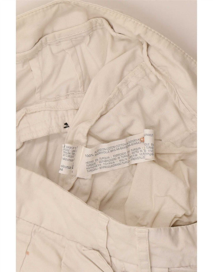 Pantaloni chino slim da donna Zara medi W32 L30 cotone bianco