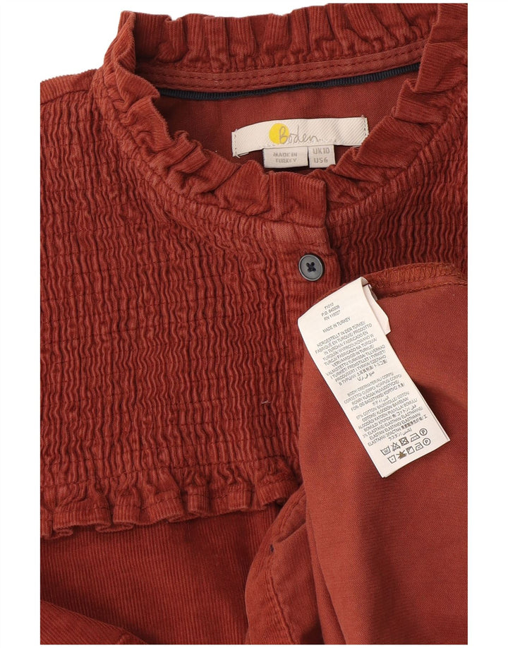 Camicia in velluto a coste oversize da donna Boden UK 10 piccolo cotone marrone