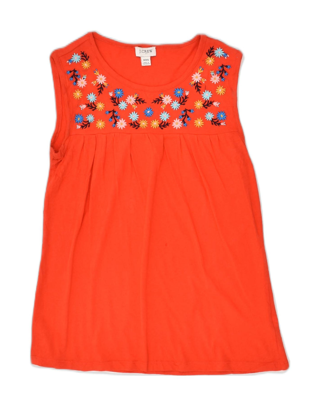 J. CREW Womens Vest Top UK 2 2XS Red Floral Cotton | Vintage J. Crew | Thrift | Second-Hand J. Crew | Used Clothing | Messina Hembry 