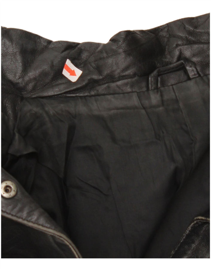 Giacca in pelle oversize da donna VINTAGE EU 42 Large in pelle nera