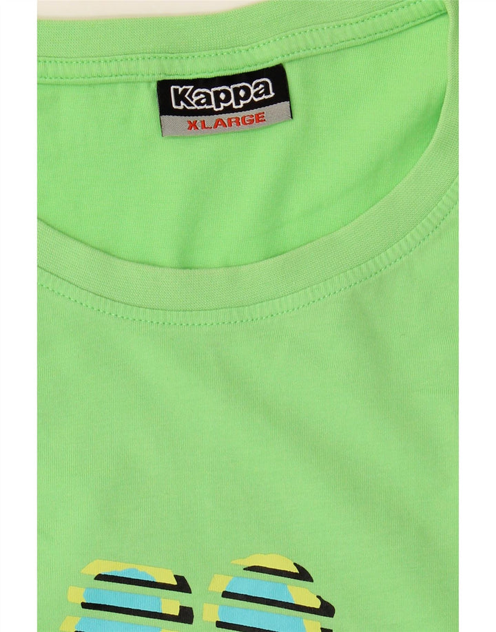 KAPPA Mens Graphic T-Shirt Top XL Green Vintage Kappa and Second-Hand Kappa from Messina Hembry 