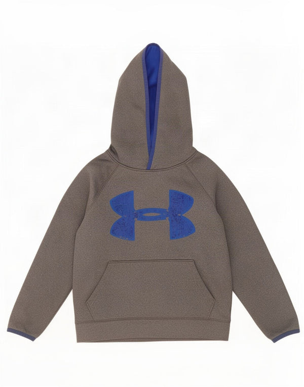 Felpa con cappuccio grafica Under Armour da bambino Cold Gear 7-8 anni piccola grigia