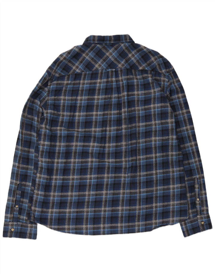 MARKS & SPENCER Camicia da uomo su misura in flanella 2XL Cotone a quadri blu