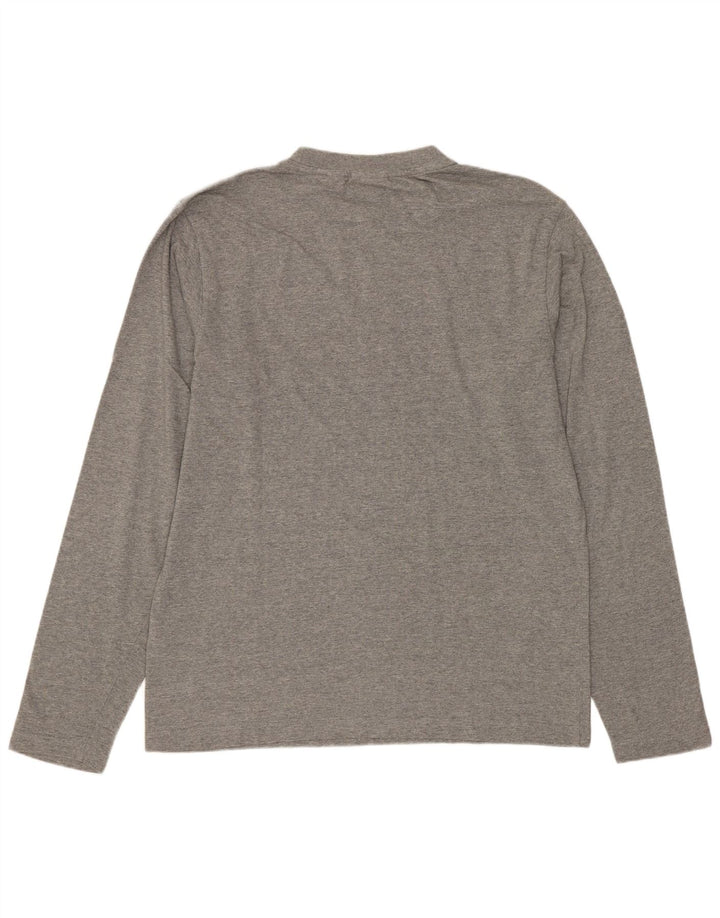 Fila grafica da uomo a maniche lunghe in cotone grigio medio