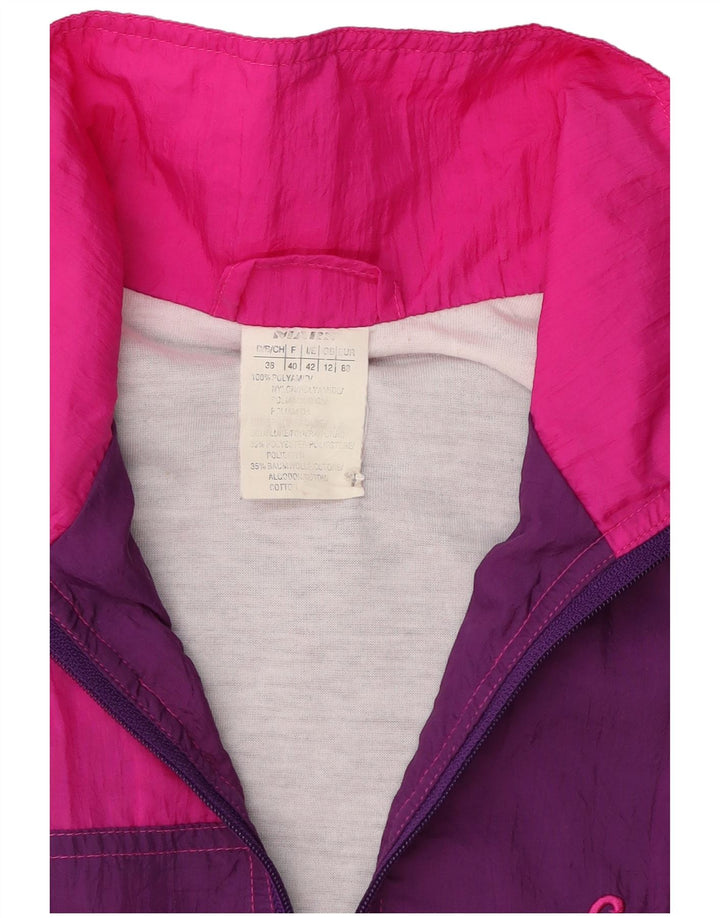 Tuta intera da donna vintage UK 12 Poliammide color block viola medio