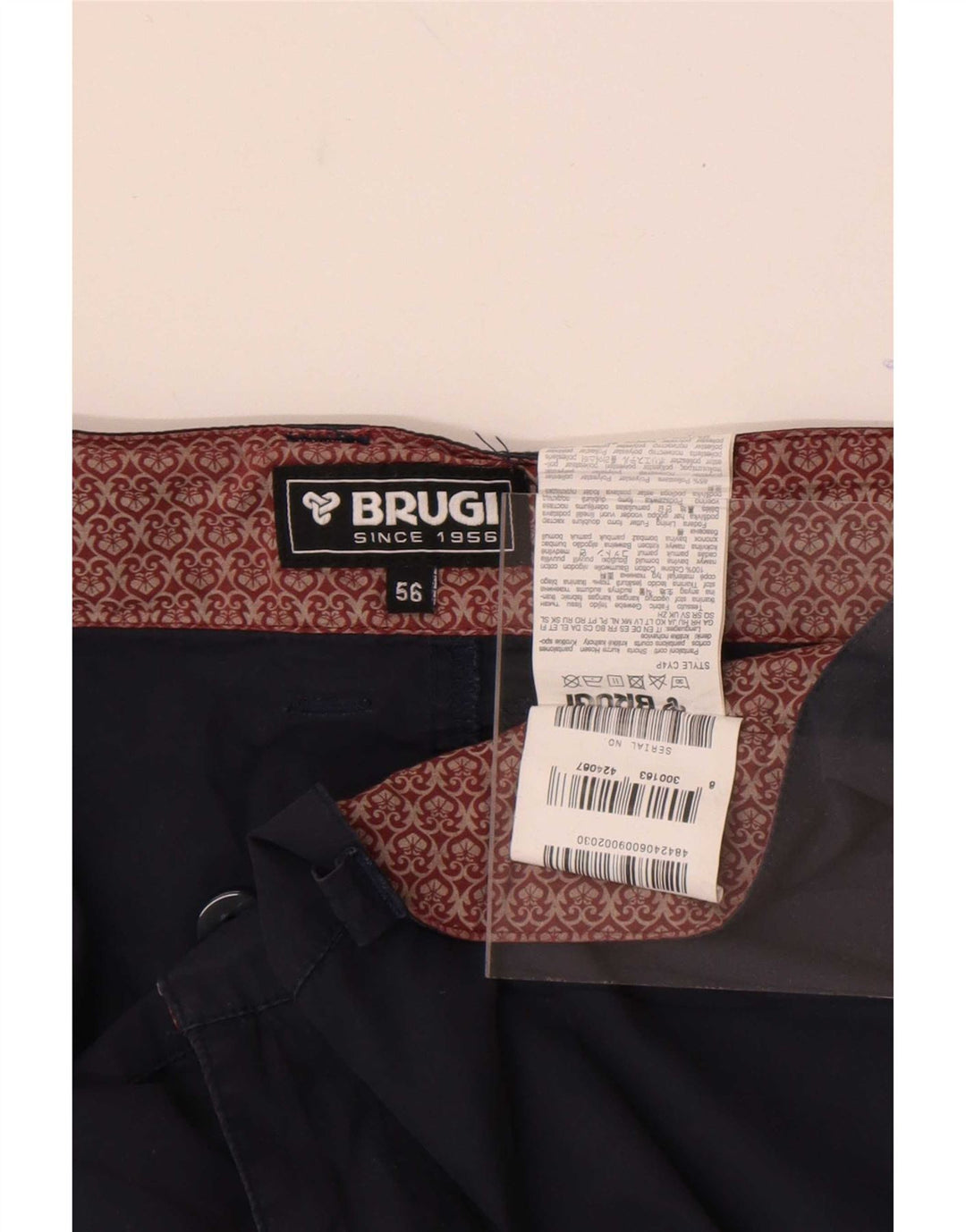 Pantaloncini chino da uomo Brugi W38 XL in cotone blu navy