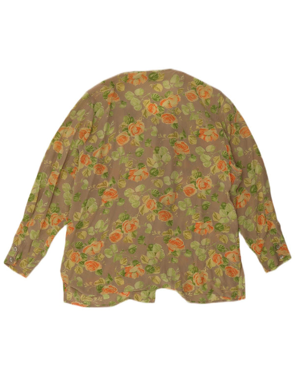 Camicia da donna Persona Camicetta taglia 19 piccola seta floreale beige