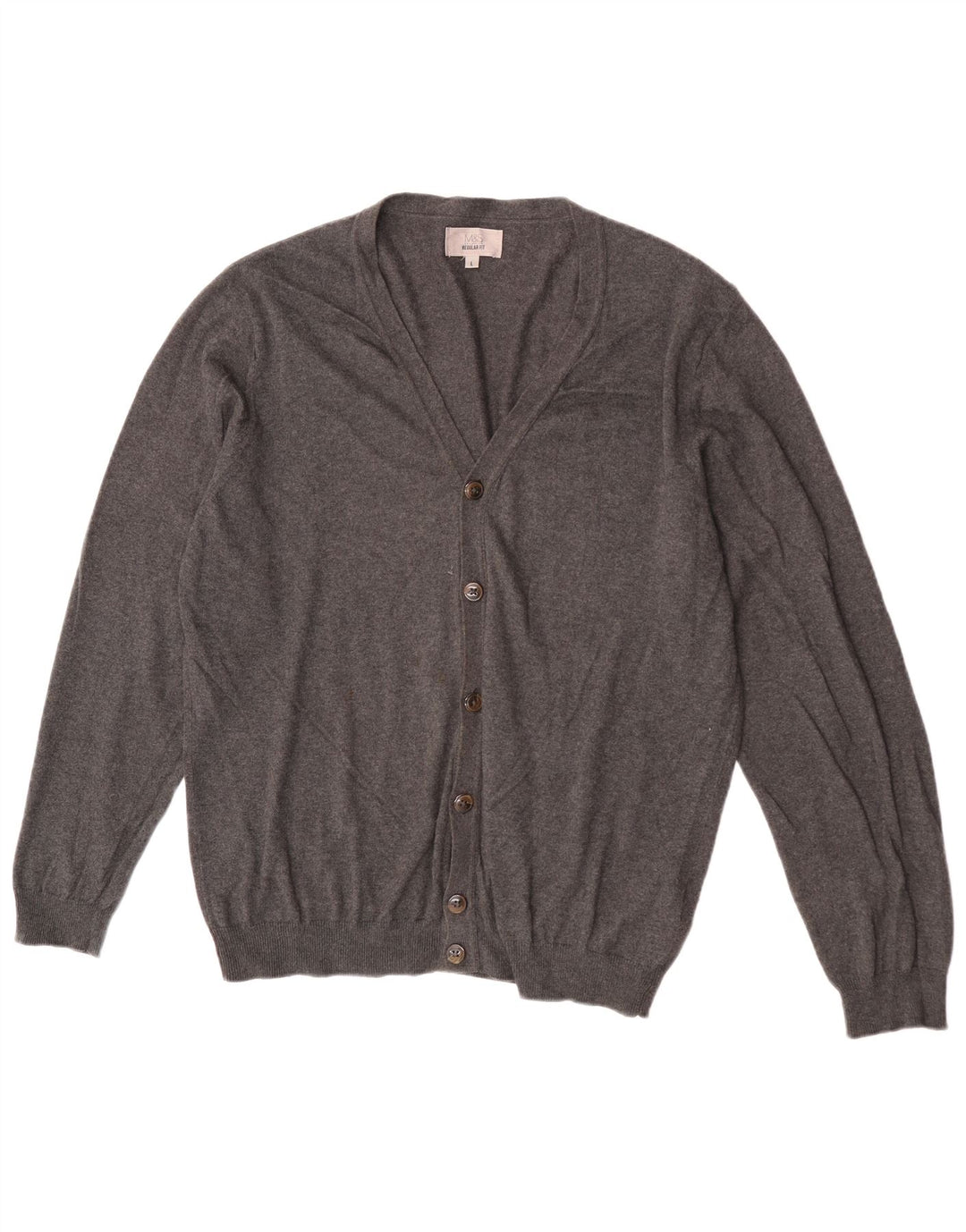 Maglione cardigan da uomo Marks & Spencer grande cotone grigio
