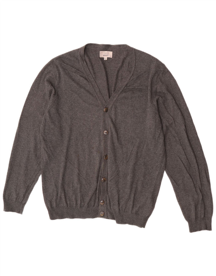 Maglione cardigan da uomo Marks & Spencer grande cotone grigio