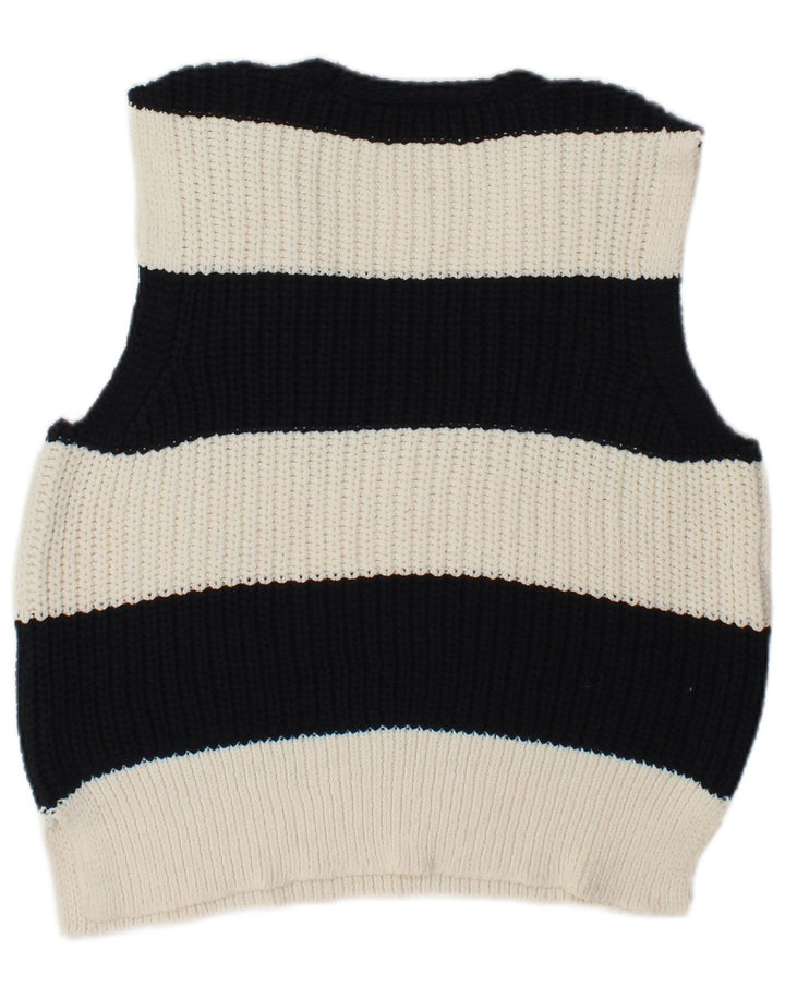 Canotta canotta da donna Zara UK 10 piccola in poliestere a righe nere