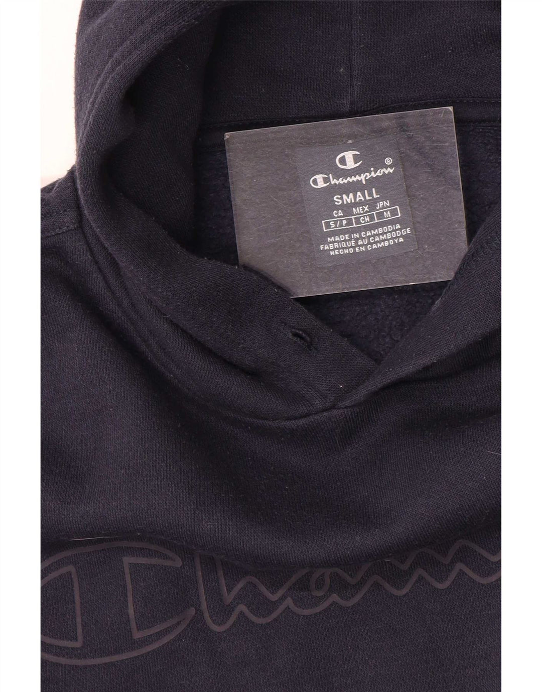 Felpa con cappuccio grafica da uomo Champion Small blu navy