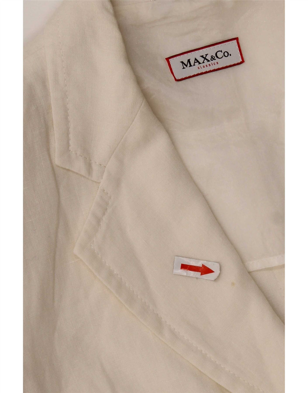 Max & Co. Giacca blazer da donna a 3 bottoni UK 8 piccola in lino bianco