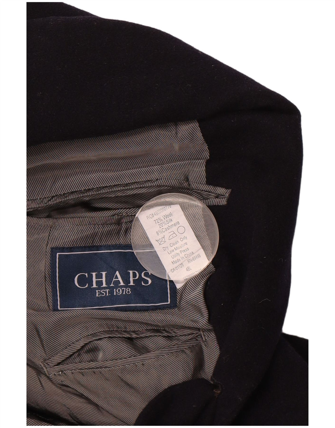 CHAPS Mens Longline 2 Button Blazer Jacket UK 48 4XL Navy Blue Wool