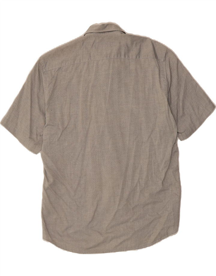 MASSIMO DUTTI Mens Short Sleeve Shirt Size 44 XL Grey Check Cotton Vintage Massimo Dutti and Second-Hand Massimo Dutti from Messina Hembry 