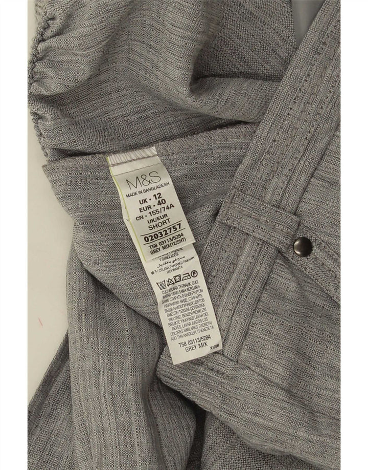 Pantaloni casual corti da donna Marks & Spencer UK 12 medi W30 L27 Grigio