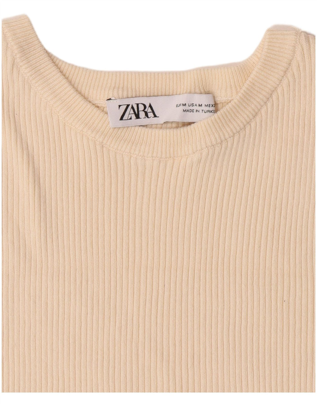 T-shirt corta da donna Zara UK 12 beige medio
