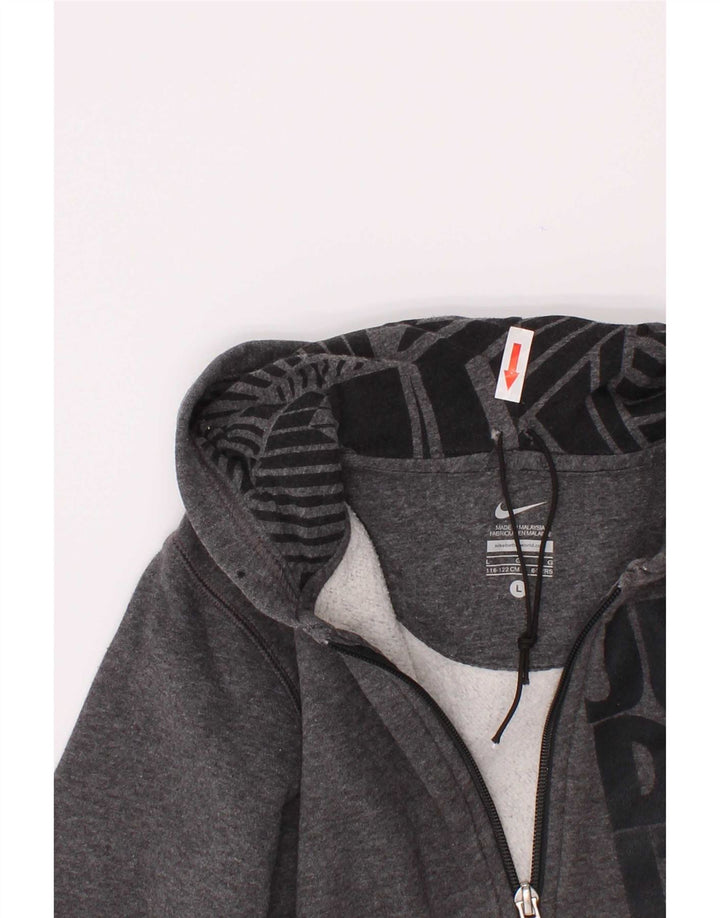 Felpa con cappuccio e zip grafica Nike da bambino 6-7 anni Grigia