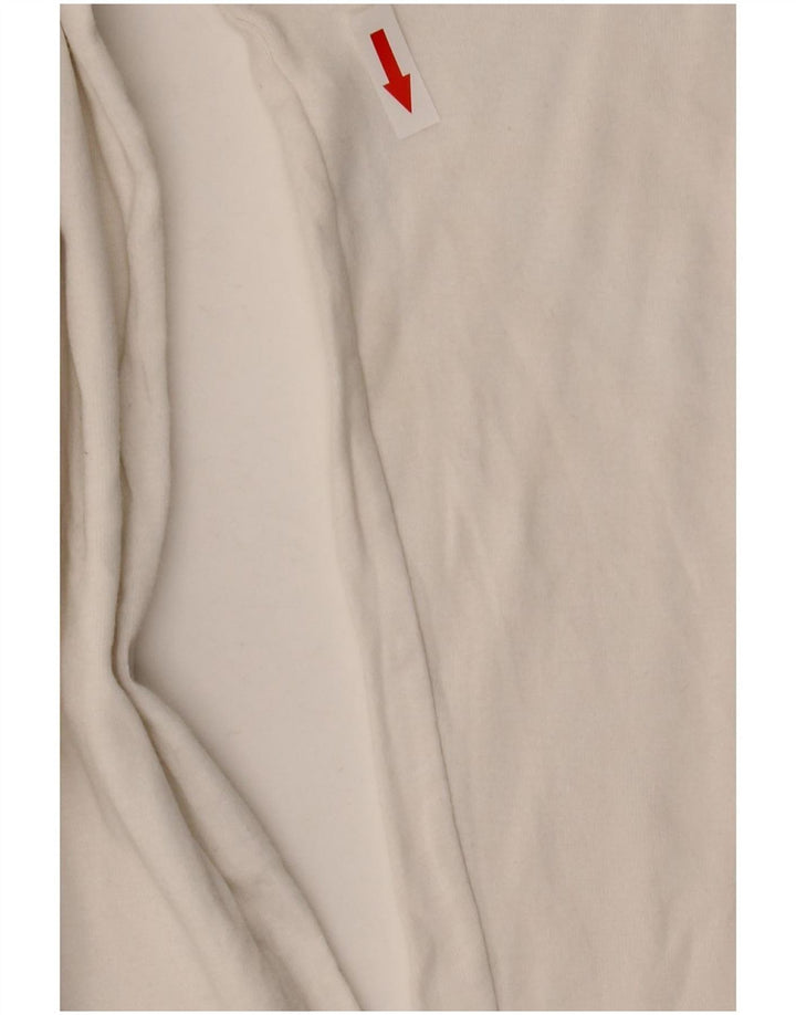 Top da donna Benetton manica 3/4 UK 14 grande cotone bianco