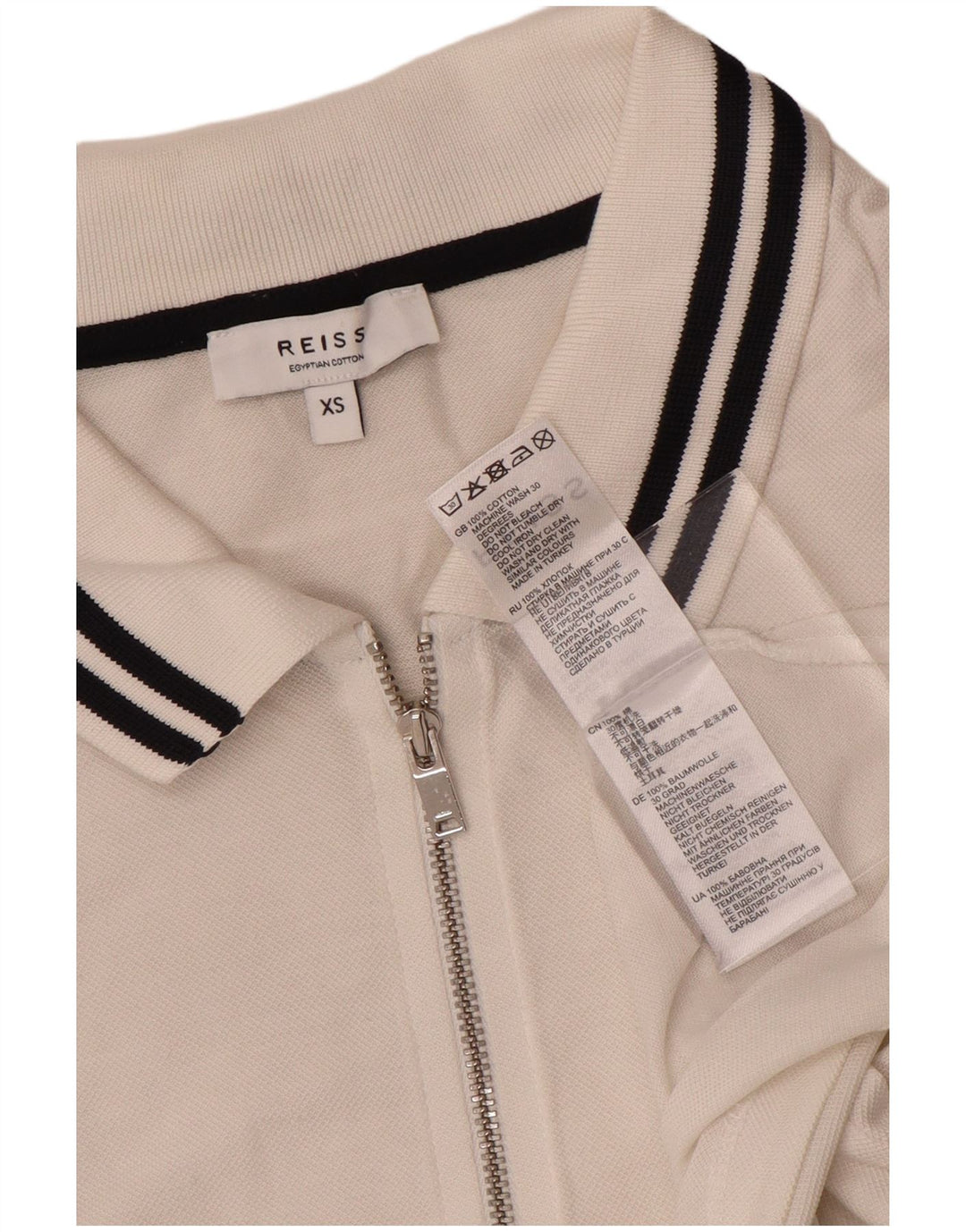 Polo da uomo Reiss XS in cotone bianco
