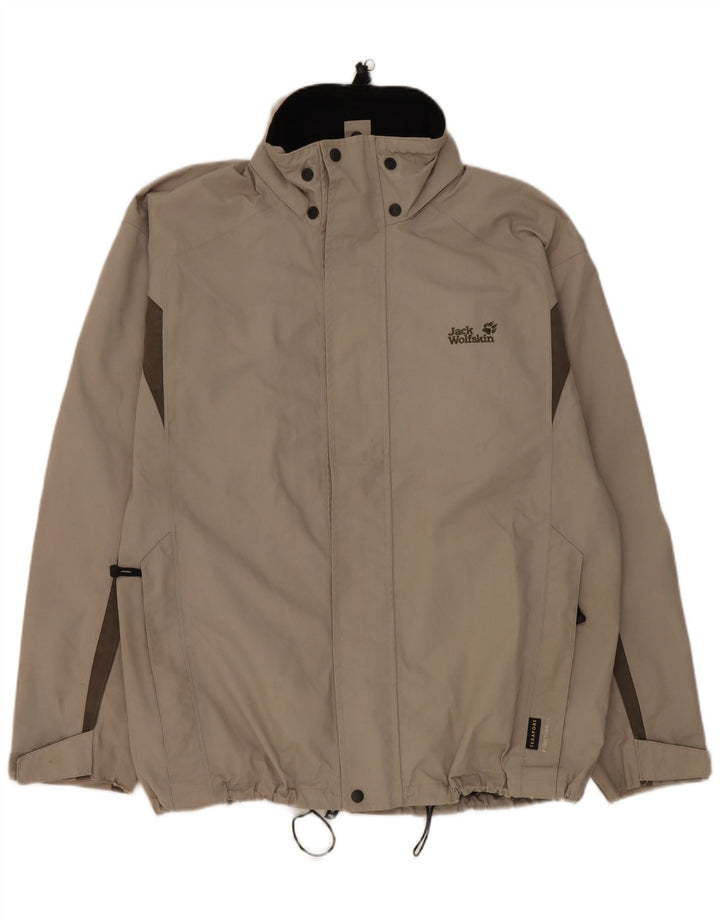 Giacca antipioggia da uomo Jack Wolfskin UK 40/42 Large Grigio Colourblock Poliestere