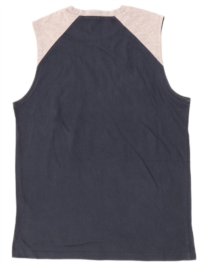 Canotta grafica da uomo Champion, grande, in cotone color block blu navy