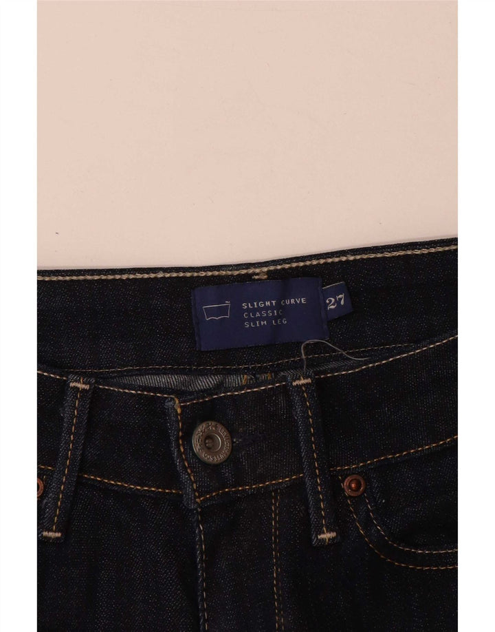 Jeans Levi's da donna slim leggermente curvo W27 L31 cotone blu navy