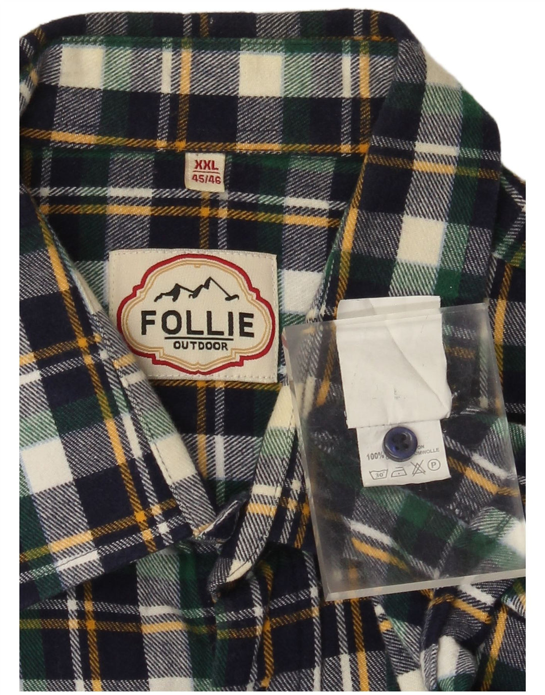 Camicia da uomo in flanella Follie taglia 45/46 2XL cotone a quadri multicolore