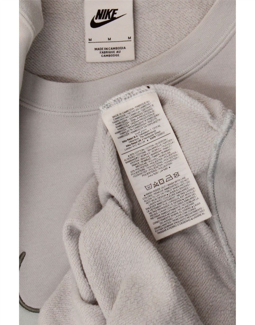 Felpa grafica da donna Nike Felpa UK 14 Cotone grigio medio