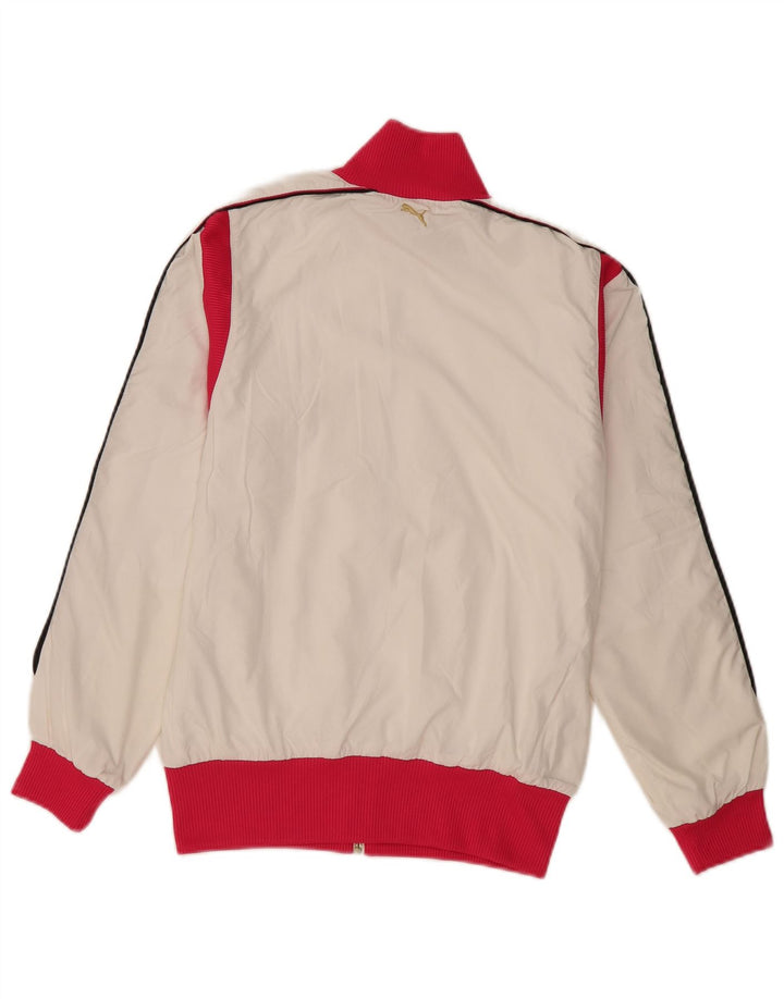Giacca da tuta da donna Puma UK 10 Small Poliestere color block bianco