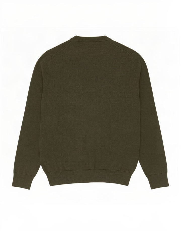 Maglione maglione girocollo da uomo Marks & Spencer grande cotone kaki