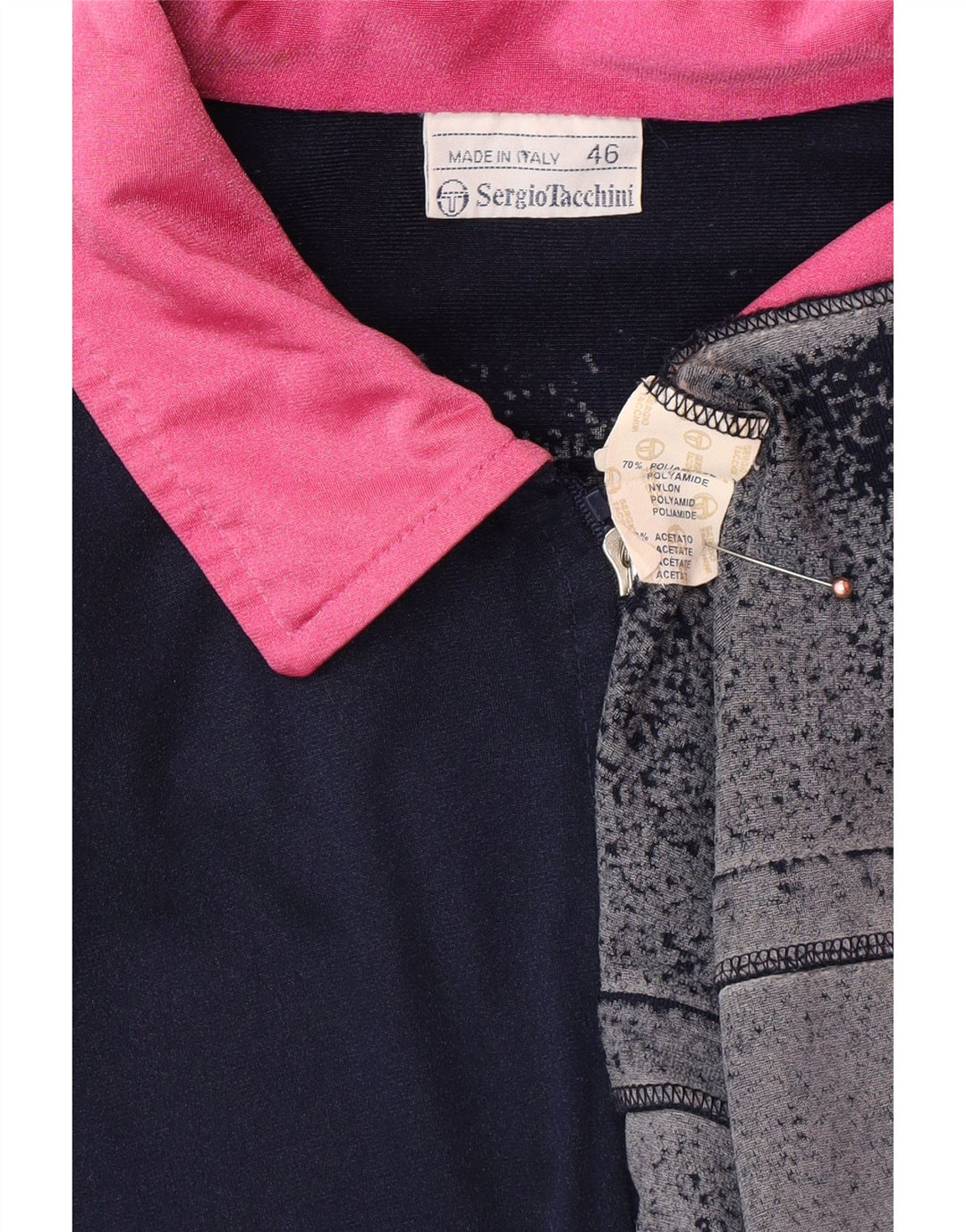 SERGIO TACCHINI Giacca da tuta grafica da uomo piccola blu navy