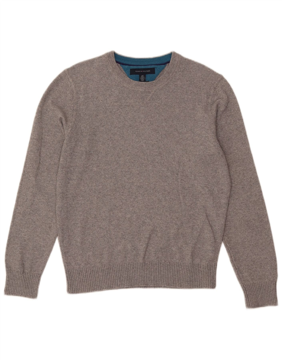 Maglione maglione girocollo da uomo Tommy Hilfiger piccolo cotone grigio