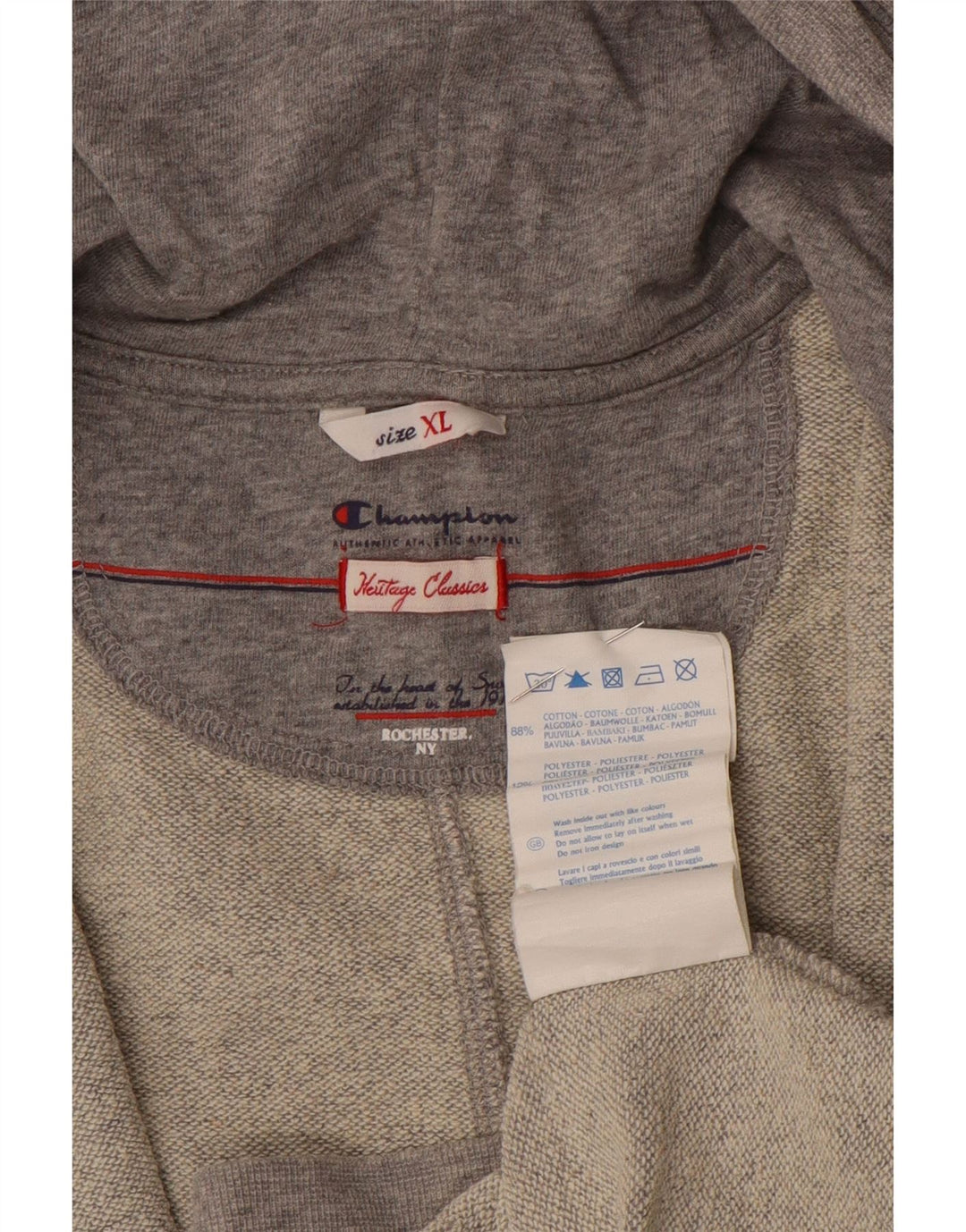 Maglione con cappuccio e zip CHAMPION da donna Heritage Classics UK 18 XL Grigio