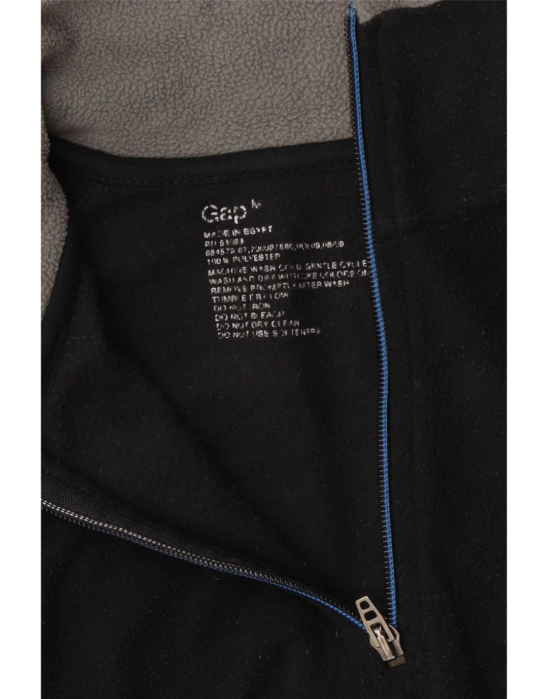 Maglione in pile da uomo Gap con zip e collo, poliestere nero medio