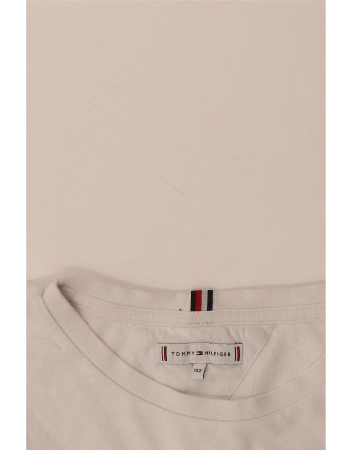 Tommy Hilfiger Maglietta grafica da bambino a maniche lunghe 11-12 anni Bianca