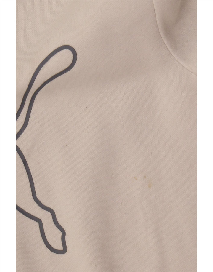 Felpa grafica da donna Puma UK 14 cotone bianco medio
